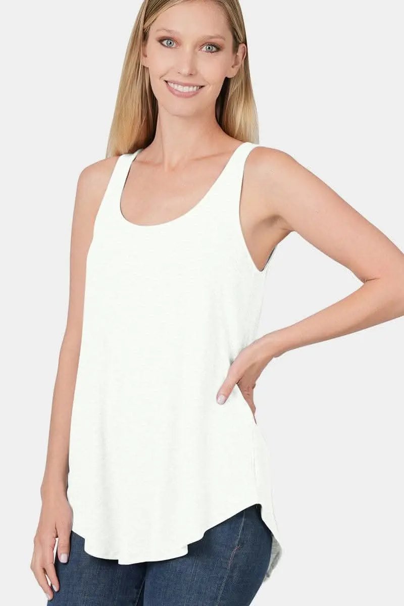 Zenana curved hem tank top - Love Salve